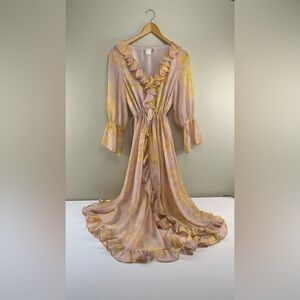 Dress -Chiffon Ruffle Maxi, Soft Floral, Romantic Revival, Volume, Fairycore